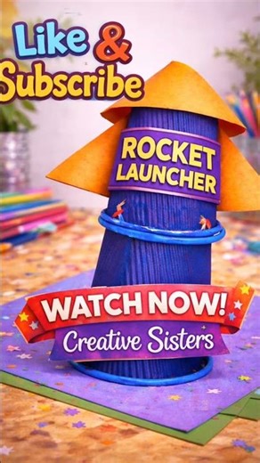 Rocket launcher..#craftforkids #art #trending #diycrafts #funcrafts #viral #ytshorts #shorts