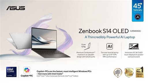 5 Alasan ASUS Zenbook S14 OLED (UX5406SA) Jadi Laptop AI Terbaik
