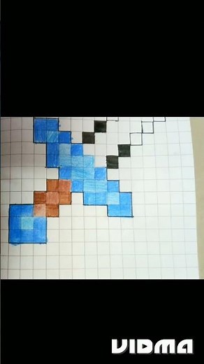 how to draw minecraft diamond sword#Art by Ashok