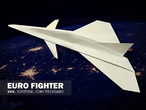 PAPER JET FIGHTER - How to make a paper airplane that FLIES | Eurofighter