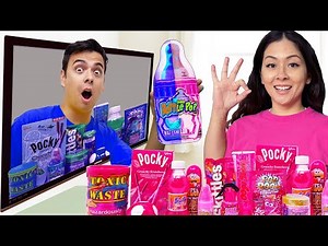 Eating Only Pink vs Blue Snacks for 24 Hours