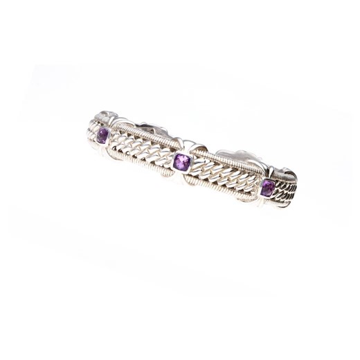 Judith Ripka 925 Sterling Silver Amethyst Hinged Cuff Size 6.5 - Etsy
