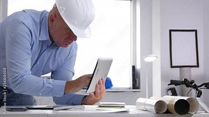 Engineer Make Calculation and Access Technical Information Using Touch tablet