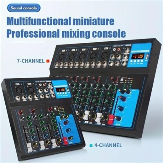 SAVVYSHELF US/EU Style F4/F7 Channels Audio Mixer with equalizer Professional BT DJ 48V Sound Mixing Console EQ/recording function MG USB interface for Computer MP3 microphone Recording | Lazada PH