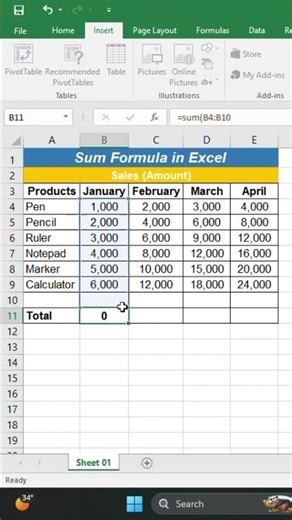 Use of SUM Formula in Excel | Easy Excel Tutorial for Beginners