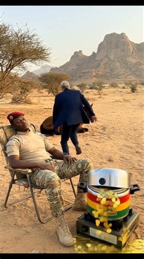 Trump hit the cooker and Ibrahim Traore Sleeping in Desert 🏜 #shortsfeed #satire