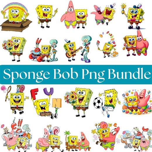 Spongebob Squarepants PNG Clipart Bundle (instant Download) - Etsy