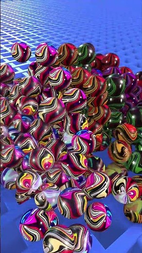 Most satisfying balls falling into to Grid #shorts #3danimation