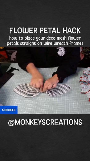 60K views · 802 reactions | How to place your deco mesh flower petals straight on a wire work form. #decomesh #protips #wreath | Monkey’s Creations | Facebook