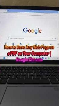 How to Save Any Web Page as a PDF on Your Computer | Google chrome #shorts #ytshorts #computer