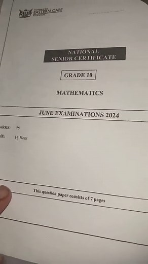 Grade 10 Mathematics P1 June Exam 2024 - Teachers of TikTok