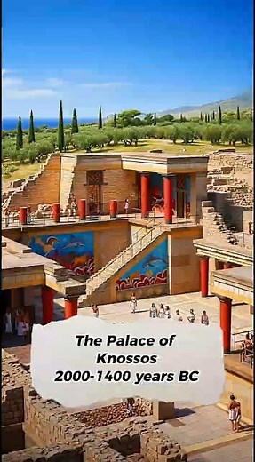 The Palace of Knossos is an ancient palace in Knossos, Crete, Greece. 2000-1400 BC.