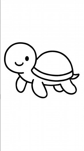 How to Draw a Cute Turtle 🐢 Easy Tutorial #Shorts