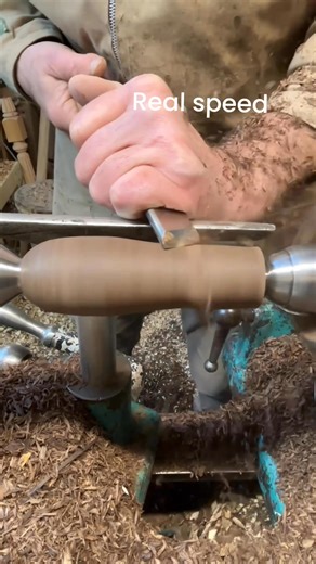 So here’s the real speed turning the Wenge handle. Wenge is a very hard wood and difficult to work as you can see no long shavings from it. But a lovely grain and worth the effort. I didn’t video the waxing but thought showing the finished product shows off the grain more. Not a tutorial and please don’t put the wood in the lathe while it’s moving unless you are experienced in those methods, all woodturners are responsible for their own safety. A couple asked for the speeded up version but I opt