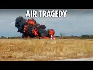 Horror moment 470mph fighter jet plummets to ground & erupts into fireball killing two