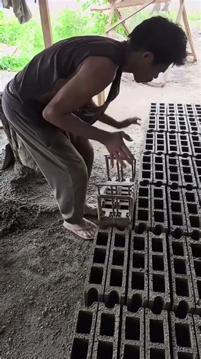 Crafting a Cinder Block with a Manual Mold #shortsfeed