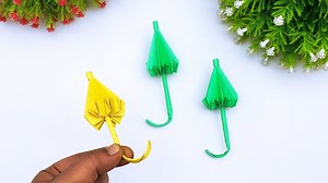 Umbrella Making For School Crafts | Origami Crafts | How To Make Colorful Umbrella With Colors Paper #HowToMake #OrigamiArts #Paperumbrella | Entertaining Arts
