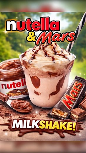 Nutella & Mars milkshake #food #viral #cooking #foodie #recipe #shorts #nutella #mars