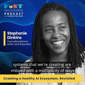 Since this 2020 conversation with artist, educator, and AI practitioner Stephanie Dinkins, artificial intelligence has only become a bigger and more pressing topic. In turn, her method of approaching AI—with a conscious eye towards breaking down bias, rather than perpetuating it— has only become more necessary. Listen now to this revisited episode: https://bit.ly/3V0V94p | Future of StoryTelling