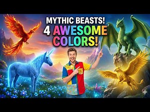 ​4 AWESOME COLORS! 🌈 Learn with Blue Unicorn, Red Phoenix & More! | Mr. Nack's Awesome World