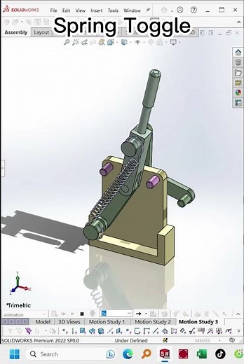 Spring toggle mechanism Animation