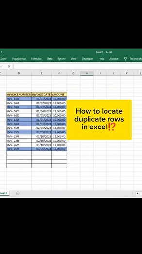 8K views · 55 reactions | How to locate duplicate rows in excel! Highlight Duplicate rows. Find duplicate rows. #duplicaterows #Quick #pro #AdvanceExcel #MsExcel #knowledge #Automatic #autofit #Duplicate #exceltutorial #Excel #Microsoft | EXCELlent Choice - Excel Tips and Tricks | Facebook