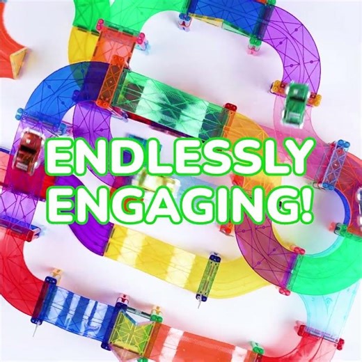 PicassoTiles PicassoToys Magnetic Tile Race Track Set w LED Cars for Exciting Holiday #PTR100 #race