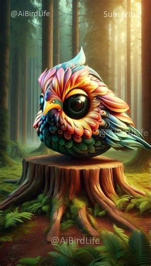 Amazing cute fantasy bird with unique feathers movement #birds #beautifulbird #aivideo