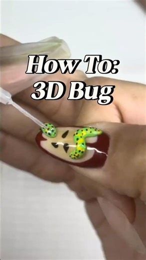 I Added a 3D Caterpillar to My Apple Nail 🐛🍎😳