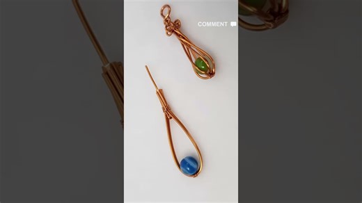 Wire-wrapped stone at home: easy and beautiful | Twisted drops cage pendant #shortsvideo #handmade