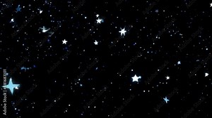 Twinkling and sparkling stars on a black background, perfect for symbolizing hope, dreams, and the holiday season, film overlay effect, motion elements, video effects