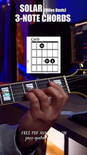 Solar (Miles Davis) Jazz Guitar Chords. Free PDF link in bio. . . . #guitarchords #guitarlessons #6stringsdaily #guitarspotter #guitarsdaily #milesdavis #guitarshapes #instaguitar #instaguitarist #learningguitar #guitarsarebetter #gitarra #chitarra #jazzguitarlicks #riffwars #lickwars #riffwarjazz | Jazz Guitar Licks
