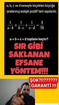 DAKİKALAR KAZANDIRAN O YÖNTEM!!! Teleskopik Toplam ardışık rasyonel sayı #kpss #yks #ayt #ösym