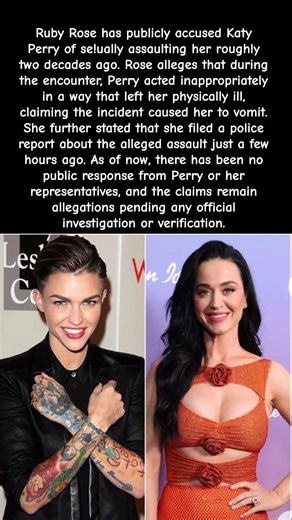 Ruby Rose Accuses Katy Perry of Past S*x*al Ass*ult #katyperry #trending