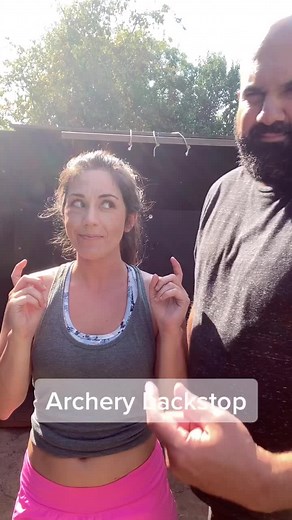 So many requests on the backstop I use for archery! Here’s how I keep the arrows from going into my neighbors yard 😅 🏹#foryou #archery #fyp #sports