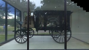 Late Victorian Rock Falls Mfg black restored eight column horse drawn hearse walk around at Williams-Thomas Funeral Homes with Cremation Options. #funetorium #funeralfinds #funeralhistory #funeralhome #victorian #rockfalls #horsedrawn #hearse #williams #thomas #florida | Funetorium