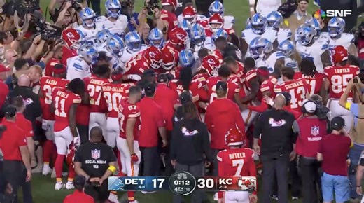 WATCH: Chiefs-Lions Game Ends With Chaotic Brawl
