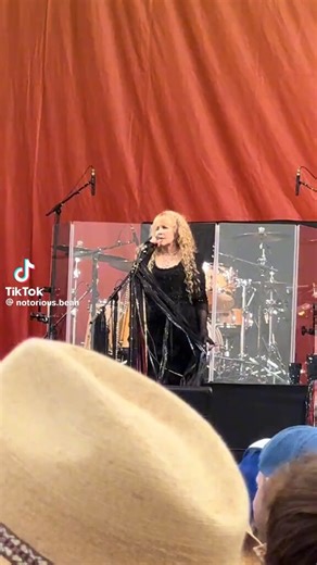 Stevie Nicks singing Landslide in the rain at the New Orleans Jazz Festival recently.
