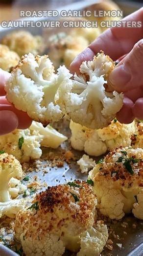 Cauliflower chopped into florets. Sprinkle garlic, lemon zest, salt. Roast at 400°F for 25–30 minutes until golden, crunchy, and bright with citrusy crisp edges. Ingredients ➤ 1 head cauliflower, cut into florets ➤ 2 tbsp olive oil ➤ 4 cloves garlic, minced FULLL Recipe in First Cօʍʍеոτ 👇👇 | Nessy Recipes