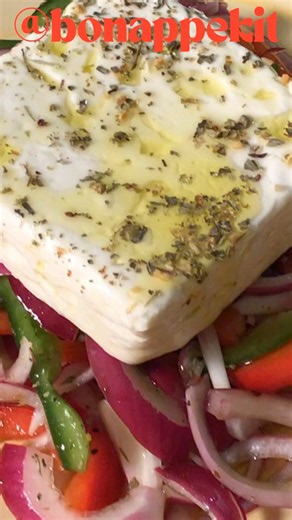 Authentic Village-Style Greek Salad! (Only 3 Ingredients!) COOK & BAKE w/ BonAppekit! #GreekSalad