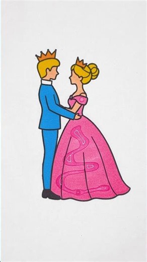 💕 Barbie Girl & Ken 👸🤴 Princess Bride Dress ✨ #glitter #art #color #couple #dress