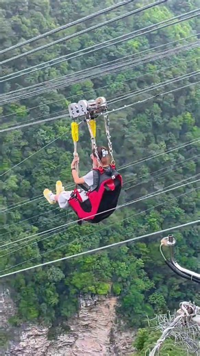 Music starts, freedom soars #Zhangjiajie Grand Canyon High Wire #Family Fun Destination