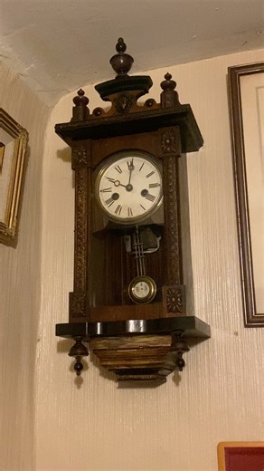 Antique rare Junghans musical Vienna miniature wall clock. No.2