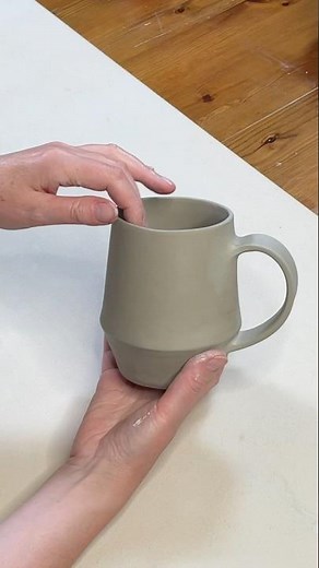 Making a bellied slab mug with a pottery template #potterytutorial #slabpottery #handmadepottery