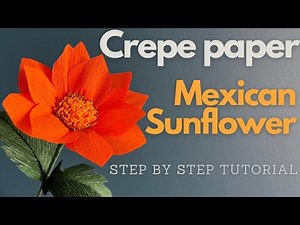 How To Make Mexican Sunflower Crepe Paper Flower | Step By Step Tutorial