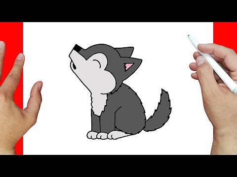 como dibujar un lobo facil para niños | Dibujos fáciles