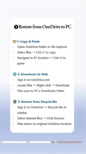 How to Restore Files from OneDrive to Your Windows PC (Easy Steps)#onedrive #filerecovery