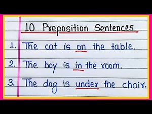 10 Preposition Sentences | 10 Examples of Preposition in Sentences | Preposition Sentence Examples