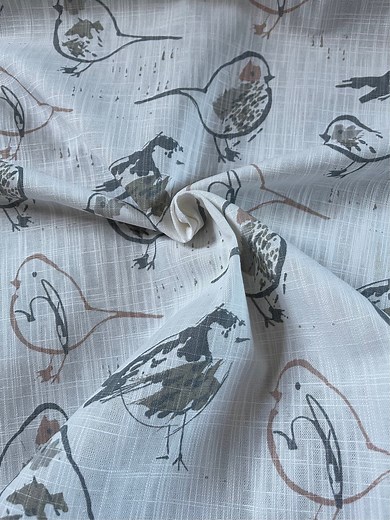 Bird-themed Decorating Fabric for Draperies, Curtains, Pillows, Etc. is Thicker With a Linen Look Without the Wrinkles. - Etsy