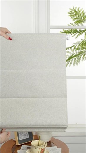 Your new favorite window treatment—the beige no-drill blackout Roman shade #homedecor #blind #home